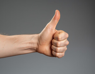 Illustration of hand giving a thumbs up, background, banner. Generative AI
