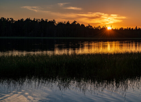 Sunset Over Lake Itasca in Itasca State Park