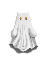 cute ghost isolated on white