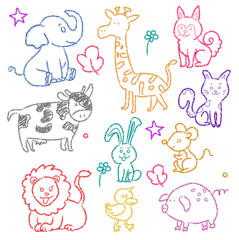 set of funny animals