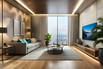 modern living room generated by al technology	