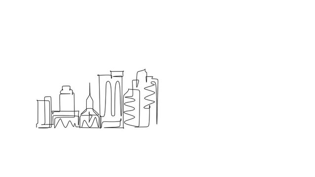 Self drawing animation video of Lexington skyline