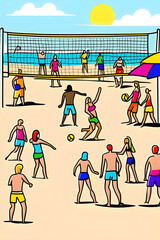Beach Volleyball #1. Generative AI