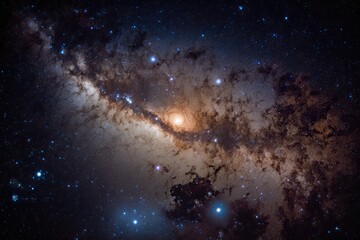 Backdrop of Milky Way and Sars night sky. Generative AI