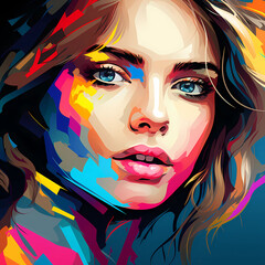  wpap colorful design beautiful woman face