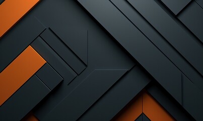 Abstract black and orange geometric background. illustration design.