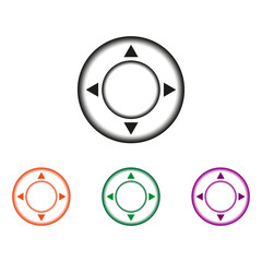 Multicolored joysticks icons. Game console elements. Vector illustration. Eps 10. © Kravchenko