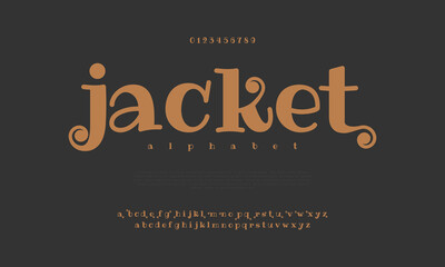 Jacket premium luxury elegant alphabet letters and numbers. Elegant wedding typography classic serif font decorative vintage retro. Creative vector illustration © designfourmonths