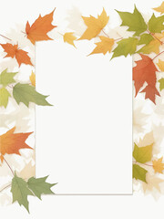 Maple Leaves Blank Invitation Frame Border