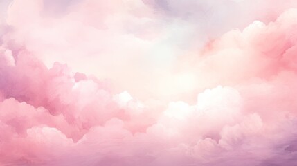 Soft pink texture watercolor clouds background, abstract - obrazy, fototapety, plakaty