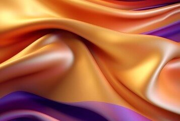 Obraz premium abstract background with 3d waves bright gold and purple. generative ai