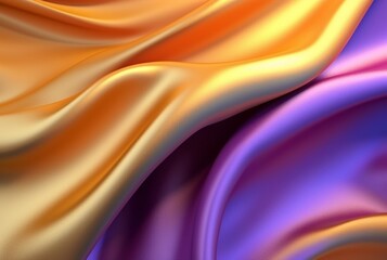 Fototapeta na wymiar abstract background with 3d waves bright gold and purple. generative ai