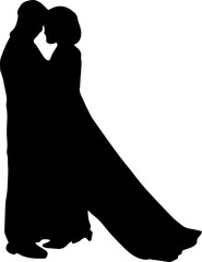 Vector silhouette of happy couple