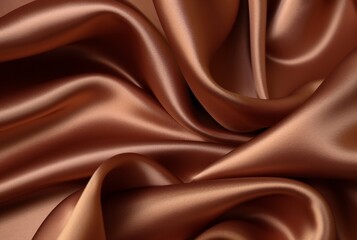 Fototapeta premium Luxury fabric abstract brown background or fluid waves of grunge silk texture velvet satin or luxury. generative ai