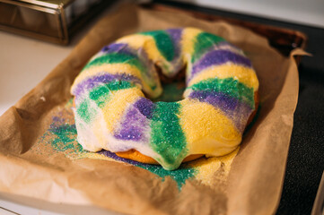 King Cake on a pan