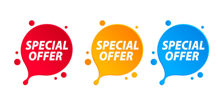 Special offer label. Sale offer message symbol sticker. Sale advertising sign. Special offer badge banner. Vector illustration