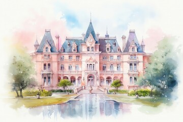 Naklejka premium 宮殿イラスト,Generative AI AI画像