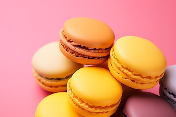 Obraz premium Colorful Macaroons on a colorful background.