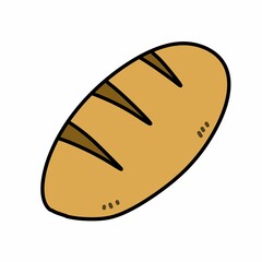 bread cartoon on white background