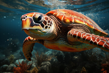 Obraz premium green sea turtle
