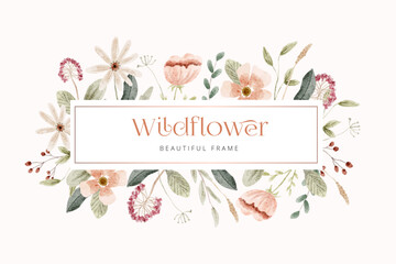 delicate wildflower watercolor frame