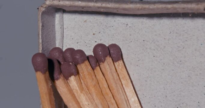 close-up matches in a box