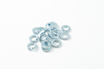 白背景にスプリングワッシャー