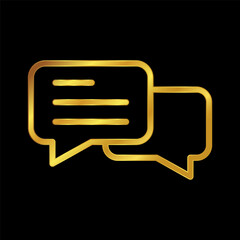 Fototapeta premium gold colored chat icon