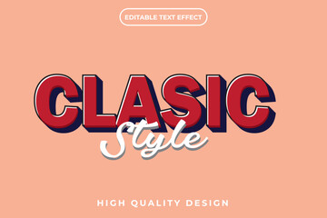 editable 3D text effect Classic style