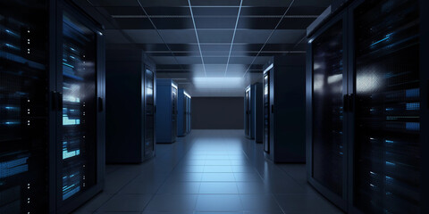 Obraz premium A server is a computer or system that provides resources, data, services, or programs to other computers, known as clients, over a network. In theory, whenever computers share resources with client ma