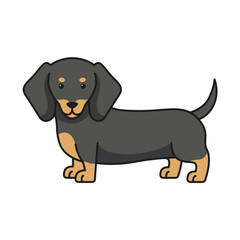 Dachshund dog cartoon icon. Animal pet and nature theme. Isolated design. Vector illustration