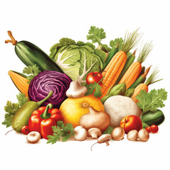 Organic vegetables, fresh and vibrant, ideal for healthy eating and wellbeing