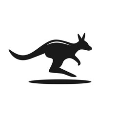 silhouette jumping kangaroo vector illustration