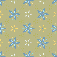 Flower Floral Color Country Style Seamless Pattern for Textile.