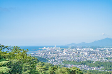 新潟　春日山城本丸跡からの眺め