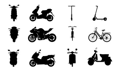 3d illustration rendering vehicle , bike , motorcycle and scooter silhouette include clipping path © KengVit14