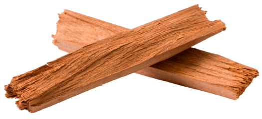 Red sandalwood sticks isolated on white background.