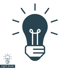 light bulb or lamp icon for apps or web