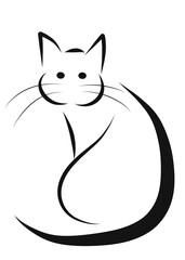Obraz premium Cat logo, cat sketch, cartoon