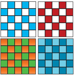 set of colored squares with black lines