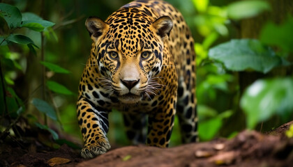 The Jaguar in the Amazon rainforest, Generative AI - obrazy, fototapety, plakaty