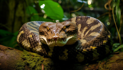 A large snake from the Amazon Rainforest, Generative AI