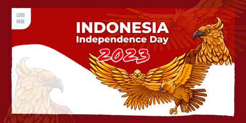 Indonesian Independence Day 2023 and Garuda bird flying