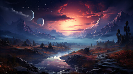 Natural landscape in the mountains