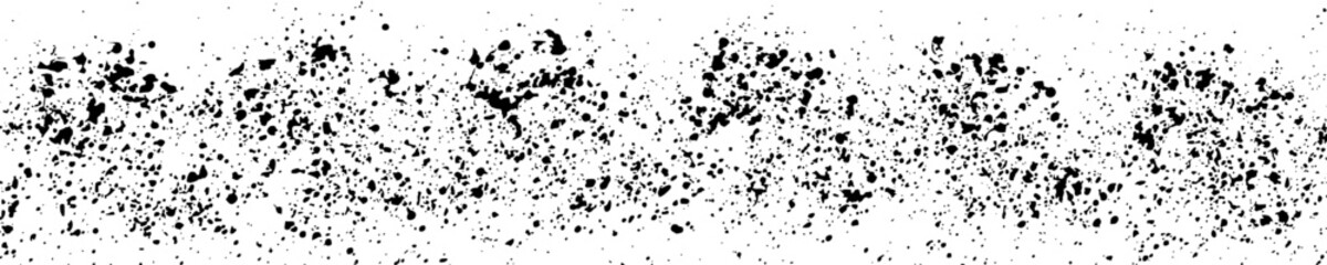 Grunge black texture. Wide horizontal long banner. Dark grainy texture on white background. Dust overlay textured. Grain noise particles. Rusted white effect. Vector illustration, EPS 10.