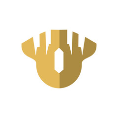 Castle Logo Elegant Luxury Simple Design, Royal Castle Vector Shield, Templet Illustration Icon