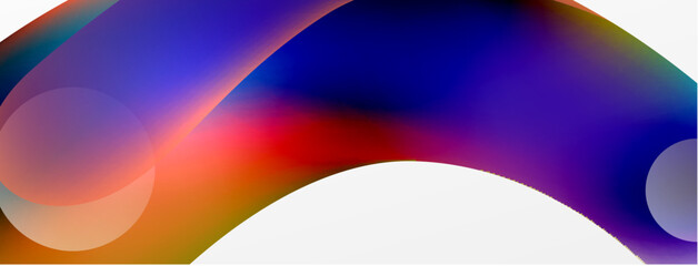 Fluid abstract background, round shapes and circle flowing design for wallpaper, banner, background or landing