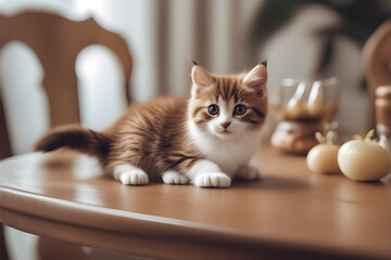 cat on the table. generative ai