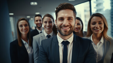 Fototapeta premium An independent business team standing together and smiling