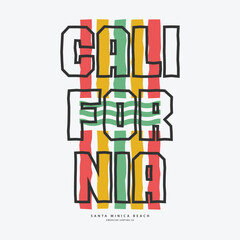 California Illustration typography for t shirt, poster, logo, sticker, or apparel merchandise.